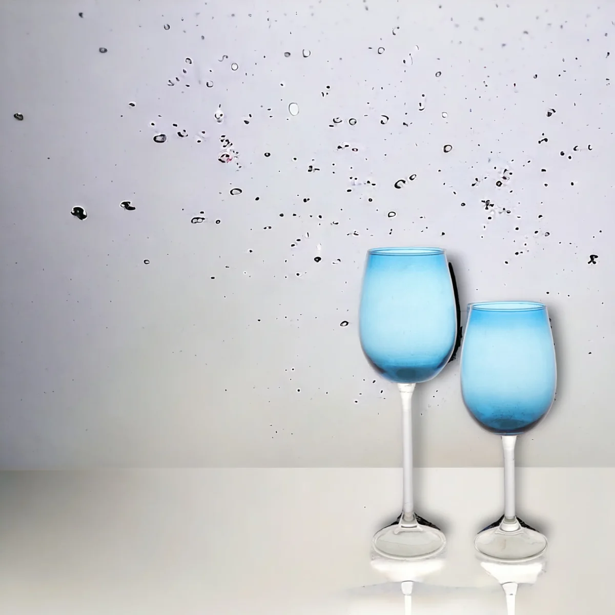 Blue Shaded Wine Glass