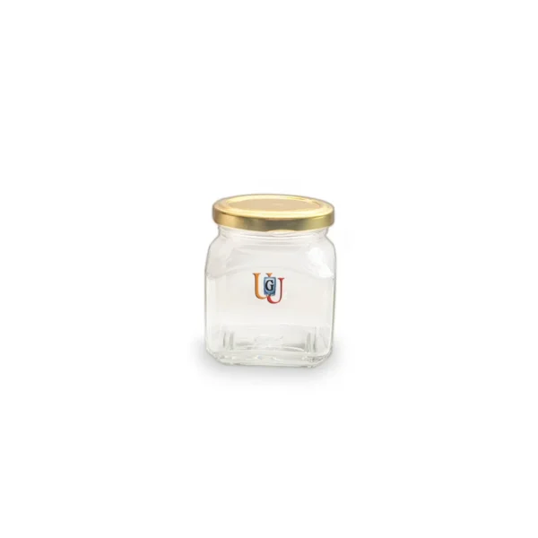 250 ML Square Glass Jar With Lid - Fully Transparent