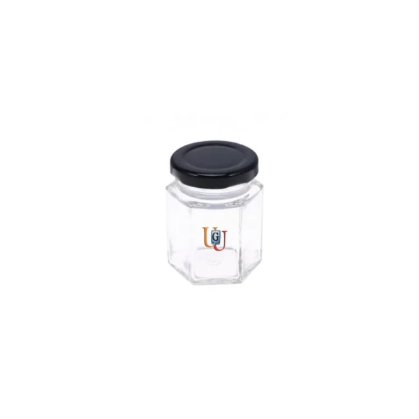 100 ML Hexagonal Glass Jar With Lid - Fully Transparent