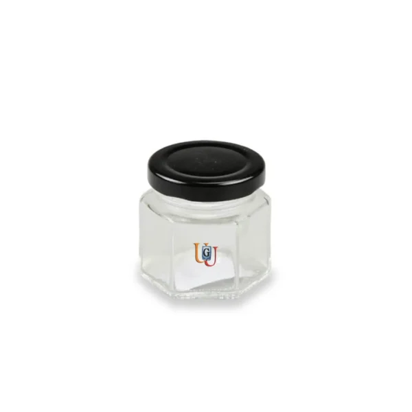 45 ML Hexagonal Glass Jar With Lid -Fully Transparent