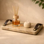 Black & Amber Vein Marble Tray