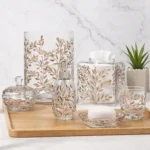 Opal Leaf Glass Bathroom Set
