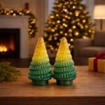 “Golden Pine Ombre Christmas Tree Figurine