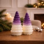 “Elegant Lavender Frost Ceramic Christmas Tree