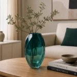 Aqua Prism Faceted Glass Vase